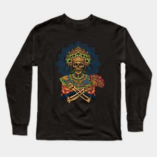 Balinese dancer skull Long Sleeve T-Shirt